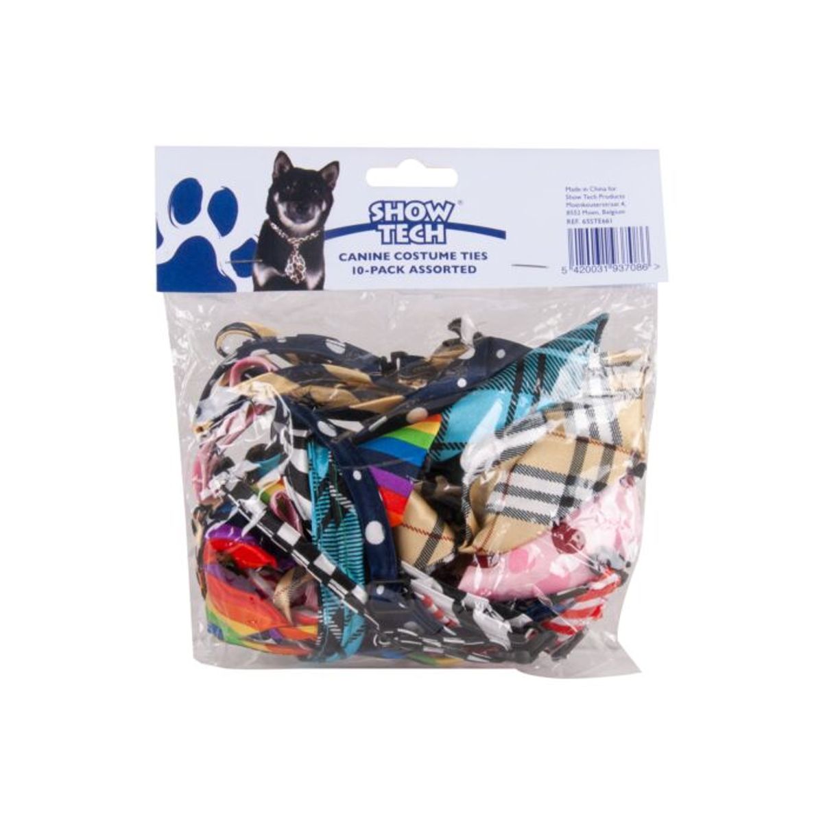Canine Costume Ties 10-pack Assorted, ShowTech