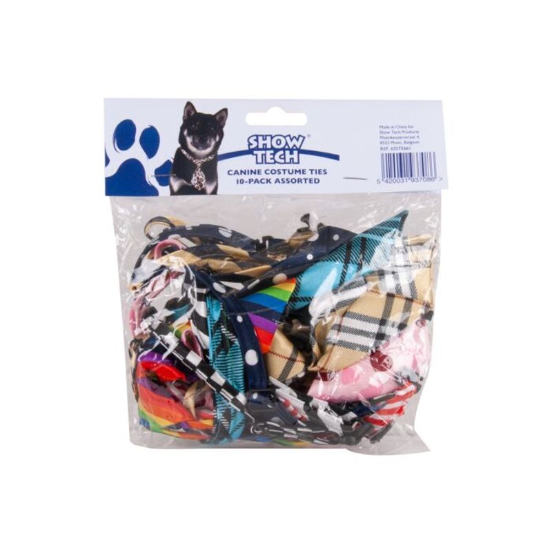 Canine Costume Ties 10-pack Assorted, ShowTech