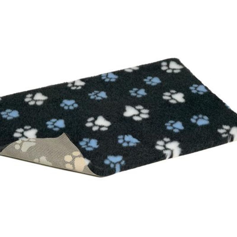 Vetbed NonSlip, (100X150cm), Duo-Paw Charcoal / Blue & White Paws, Petlife