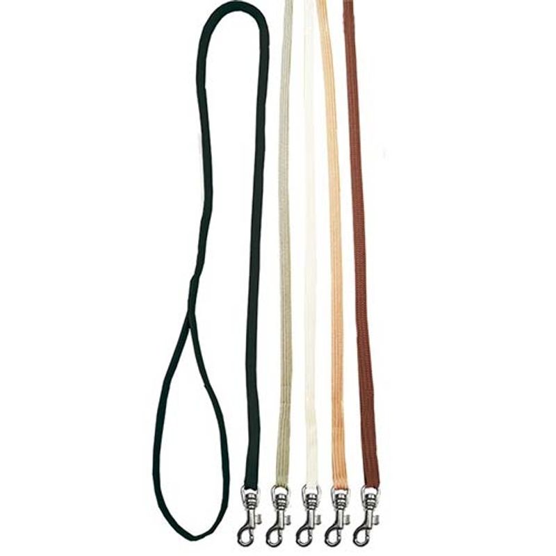 Utstillingsline flat nylon (Black) med gull krok 7mm x 84cm, Sho