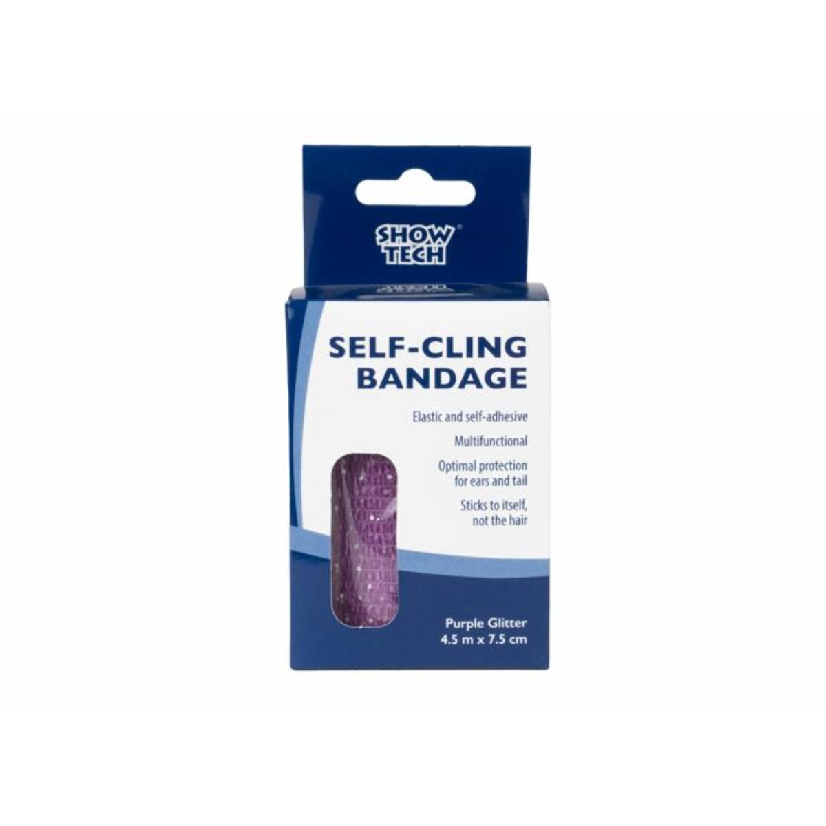 Self-Cling Bandage Purple Glitter 4.5 m x 7.5 cm, ShowTech