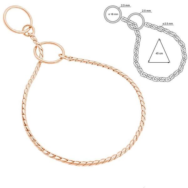 Hovedbilde 45cm x 2,5mm Snake Strup Rosegull, Sorma