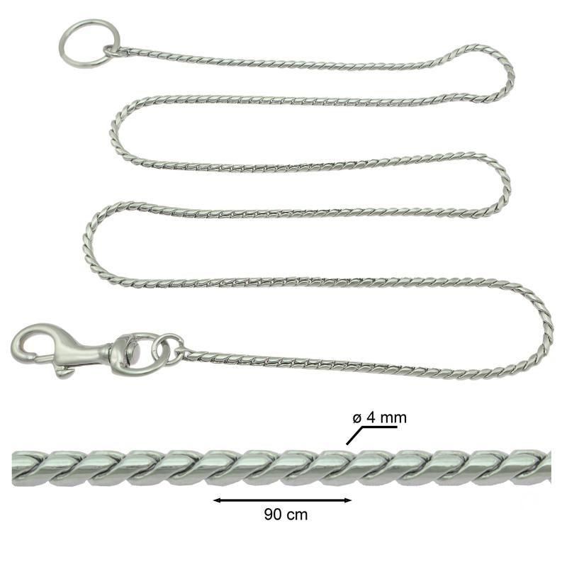 Snake Leash Without Handle Ø4mm x 90cm, Chrome Plated, Sorma