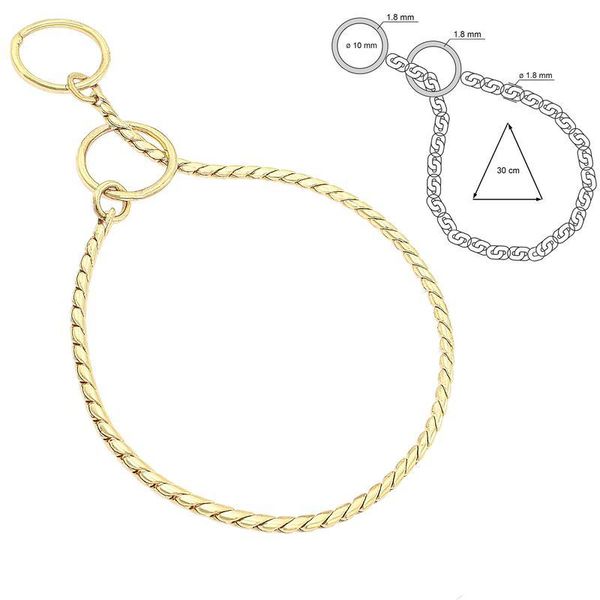 Hovedbilde 30cm x 1,8mm Snake Strup Gold Plated, Sorma