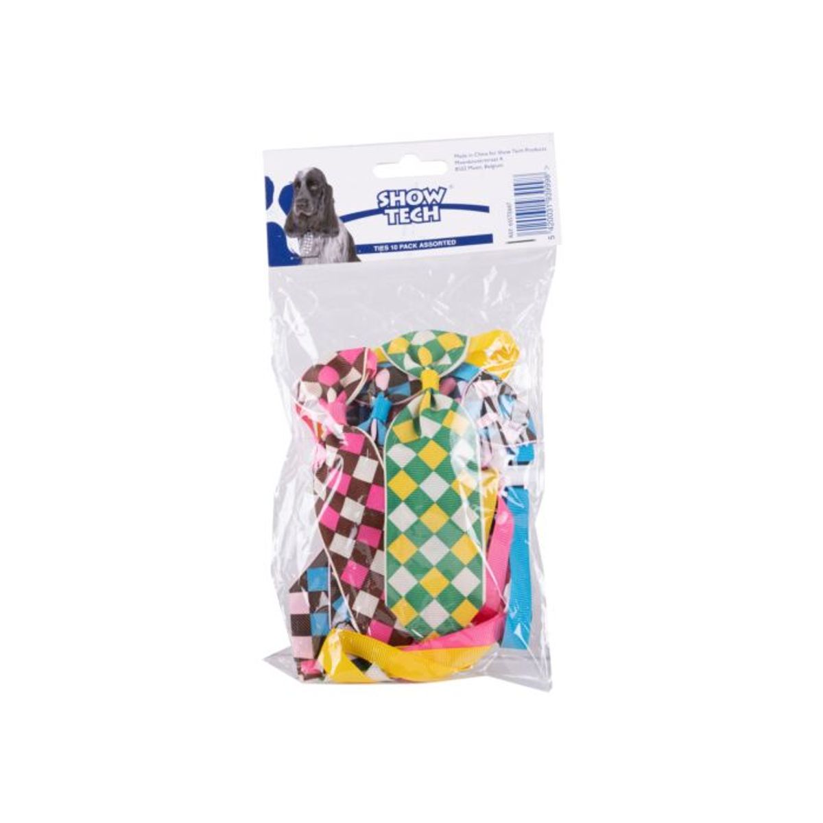 Check Tie Canine Costume Ties 10-pack Assorted, Show Tech